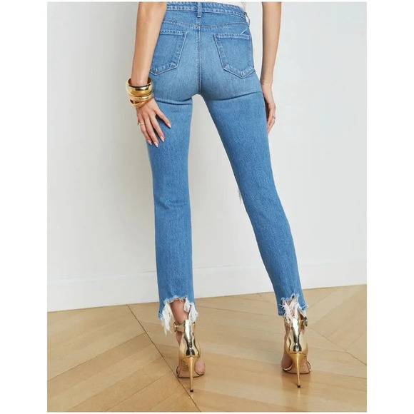 L'AGENCE High Line High Rise Skinny Distressed Classic Vintage Jeans 26 1347 - Picture 3 of 14